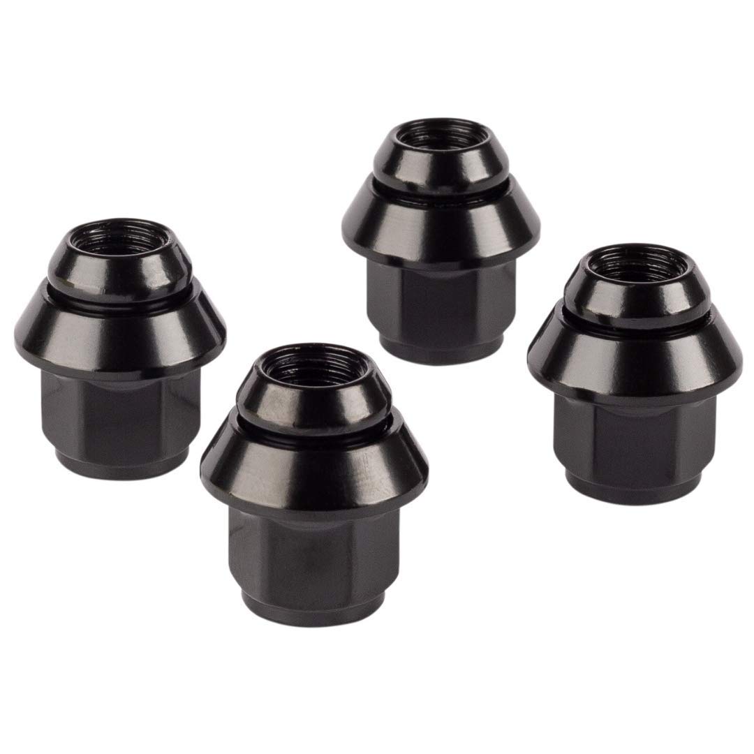RYBO Black Alloy Wheel Nuts. M12 x 1.5, Taper Washer, 19mm Hex for Use With Ford Alloy Wheels & More (20)
