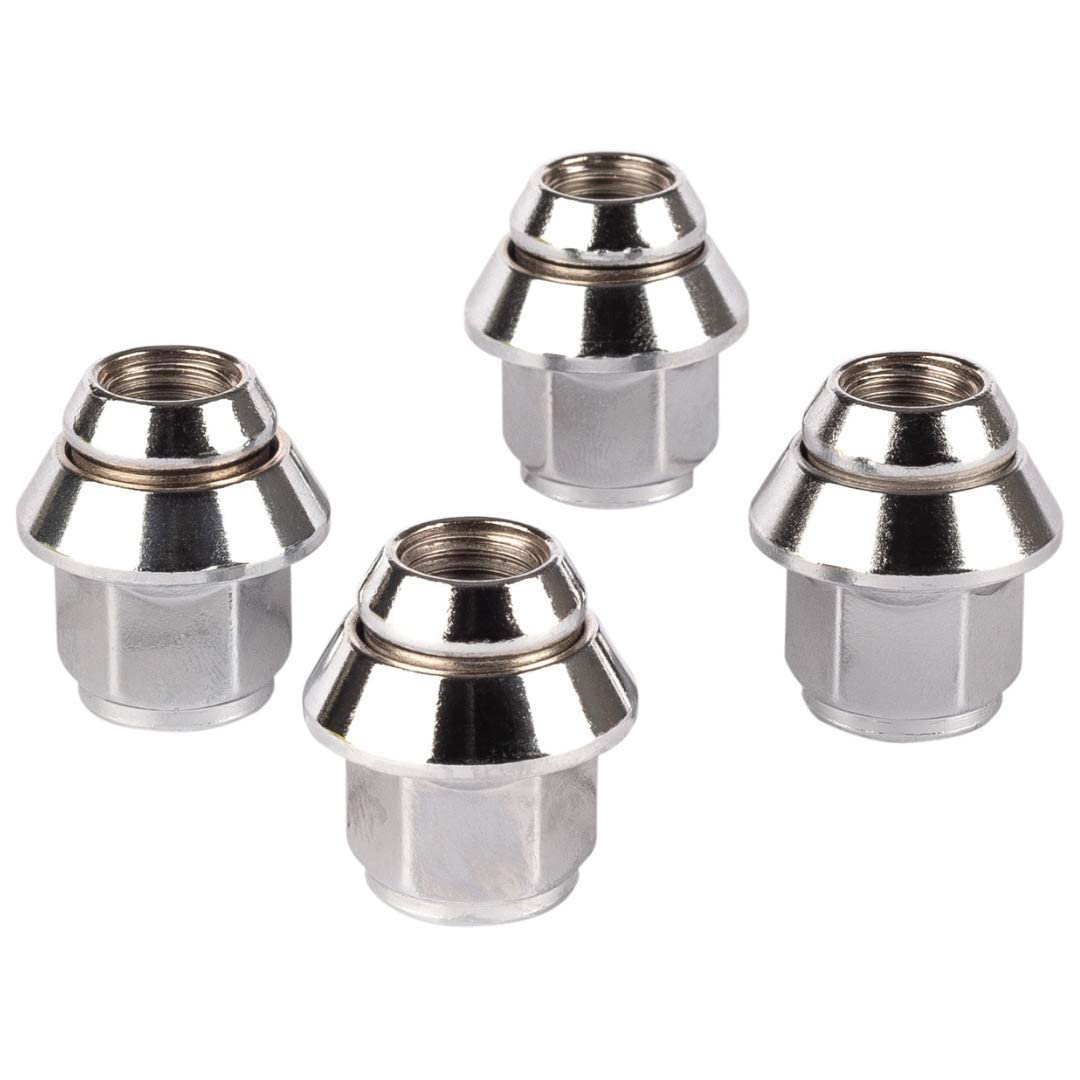 RYBO Chrome Alloy Wheel Nuts. M12 x 1.5, Taper Washer, 19mm Hex for Use With Ford Alloy Wheels & More (20)