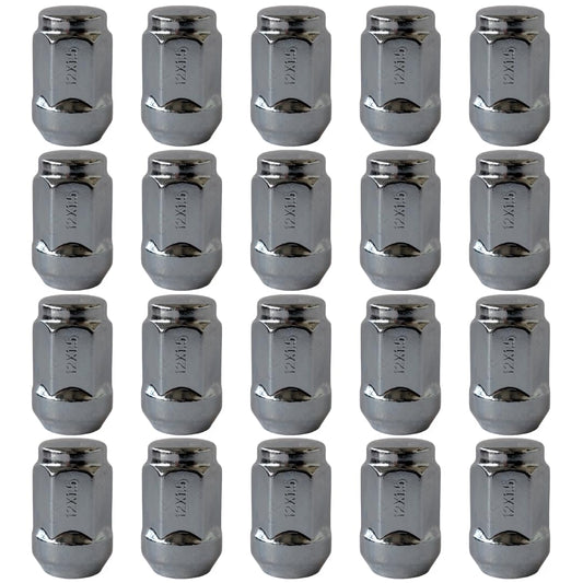 RYBO M12 x 1.5, 19mm Hex Chrome Alloy Wheel Nuts, Compatible With Ford & More