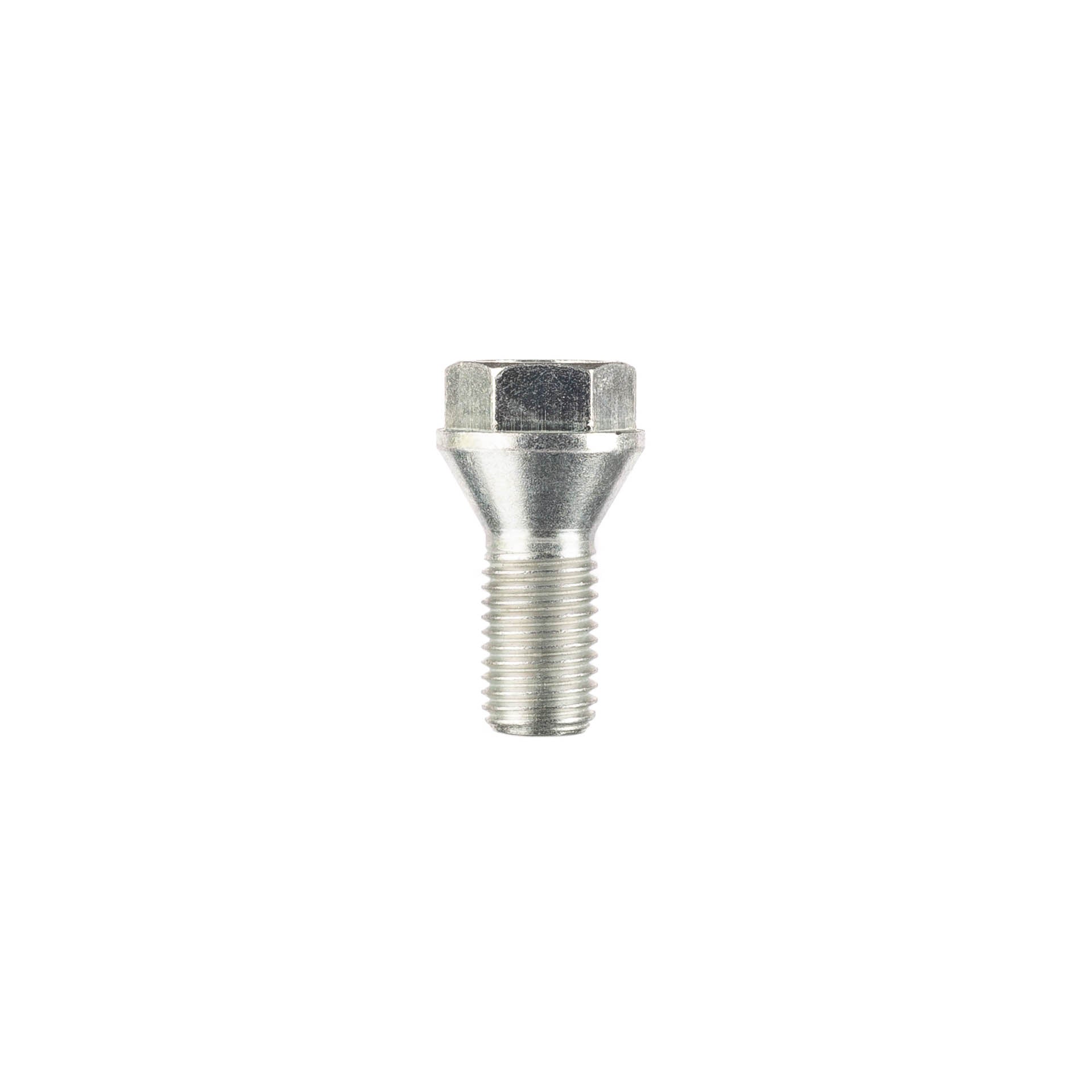 4x M12 X 1.5 Tapered Seat Alloy Wheel Bolts – 17mm Hex, 26mm Thread, Silver