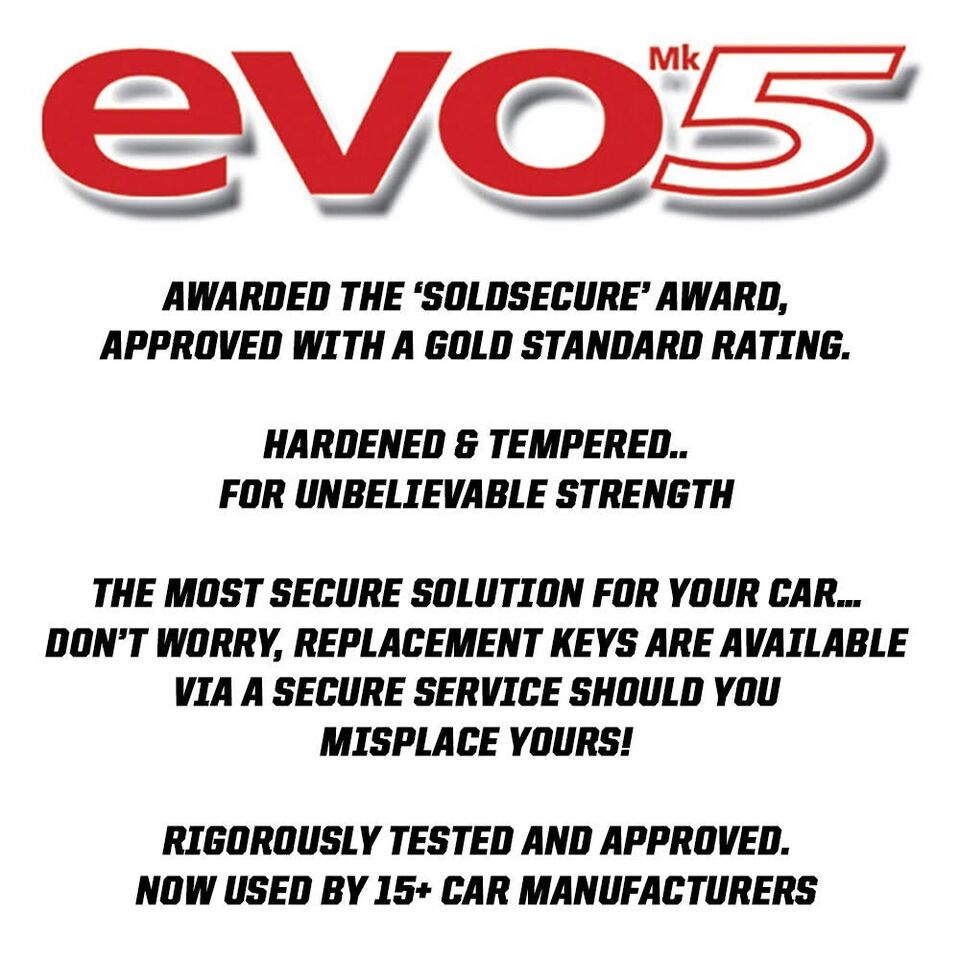 EVO5 Locking Wheel Nuts, M12x1.5, 60° Taper