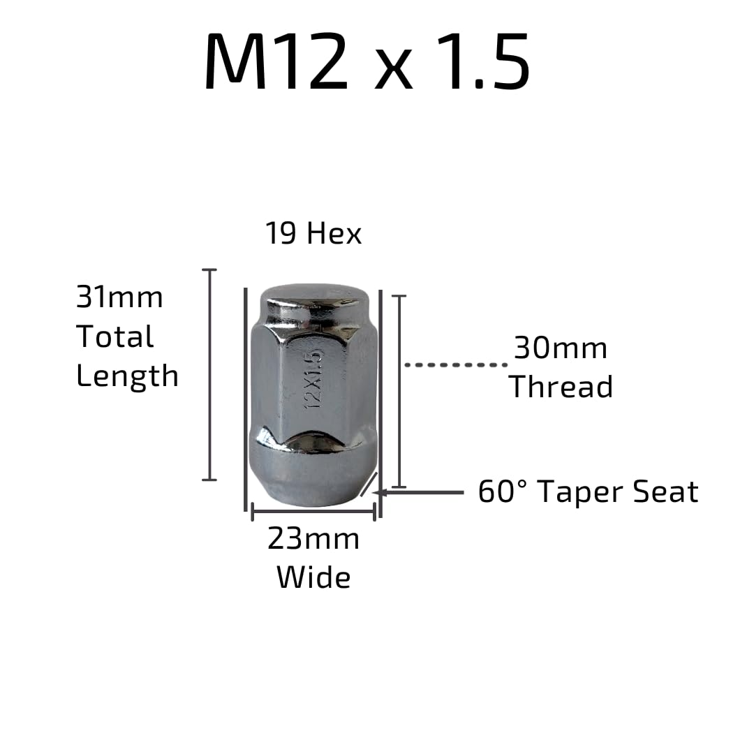 Closed Nut, 60° Taper, 19 Hex, 31 Height Chrome